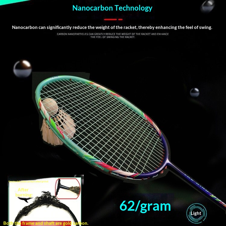 خفيفة الوزن للغاية 8U مضرب كرة - مراجعة Badminton Racket Carbon وسعره
